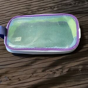 Yoobi Purple and Green Mesh Pencil Case